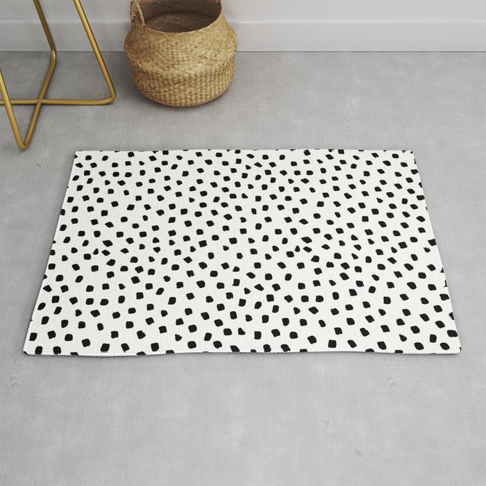 Dalmatian Dots Black White Spots Rug by Ozorozo Society6