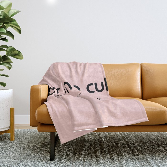 You're in a cult call your dad Pink Throw Blanket