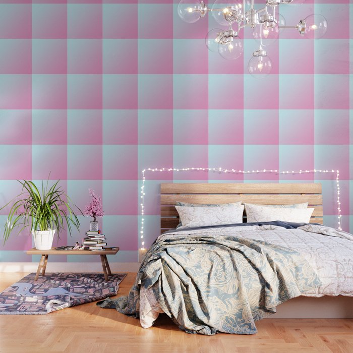 Pastel Light Cyan Blue and Light Pink Gradient Ombré  Wallpaper