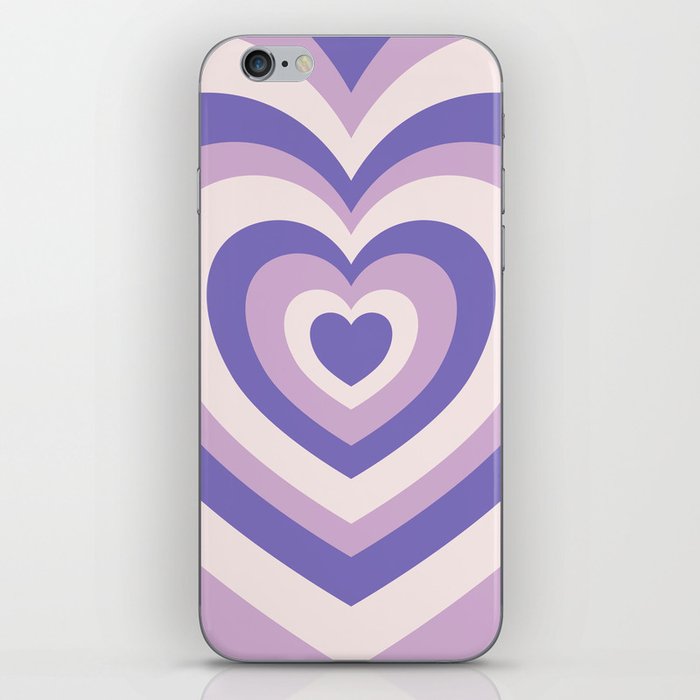 Retro Hearts - Pastel Purple iPhone Skin