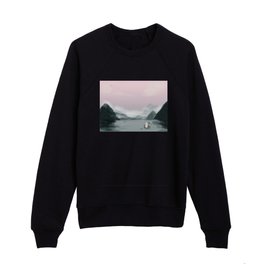 Early morning fishing Kids Crewneck