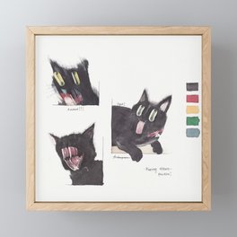 Black Cat Painting Framed Mini Art Print