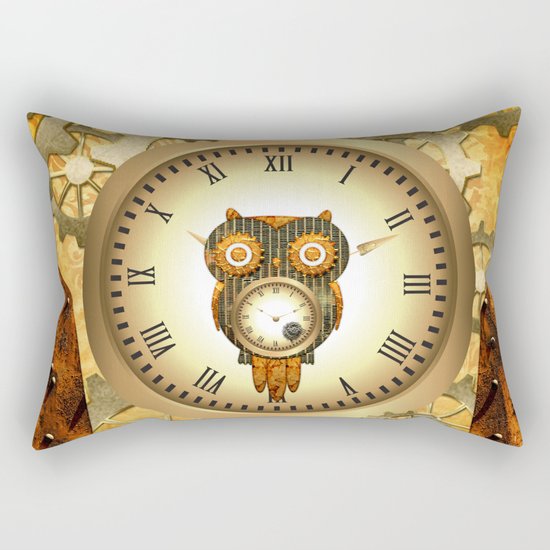 Steampunk, cute owl Rectangular Pillow