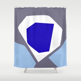 Grow Into Blue - Minimal Abstract Shower Curtain
