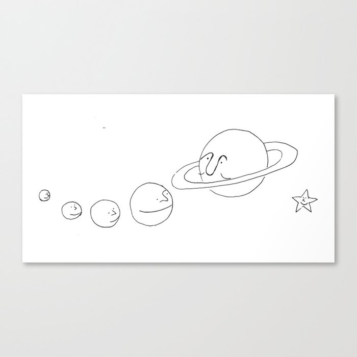 Smiling Solar System Canvas Print