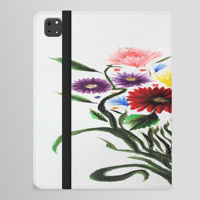 Acrylic Flowers Bouquet Art Print iPad Folio Case