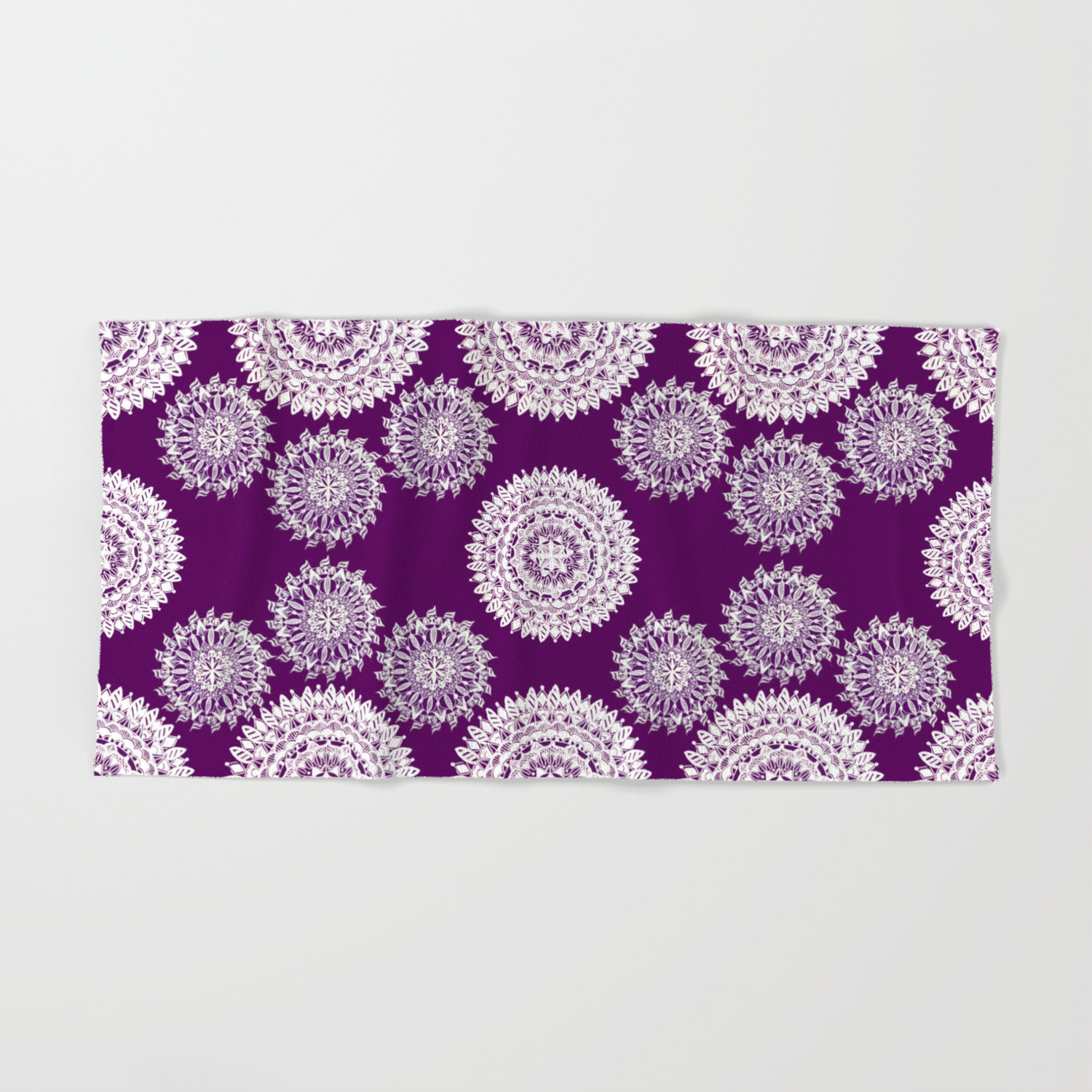 purple patterned bath towels