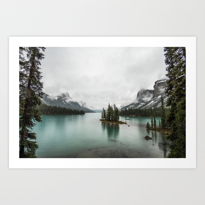 Landscape Photography | Spirit Island | Maligne Lake | Jasper Alberta | Emerald Water | Wall Art Art Print