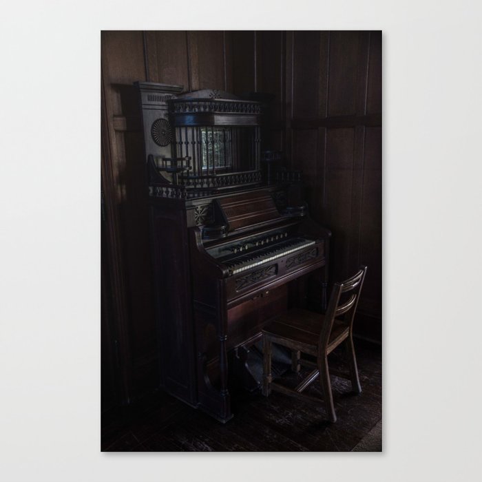 Dark Vintage Harpsichord Canvas Print
