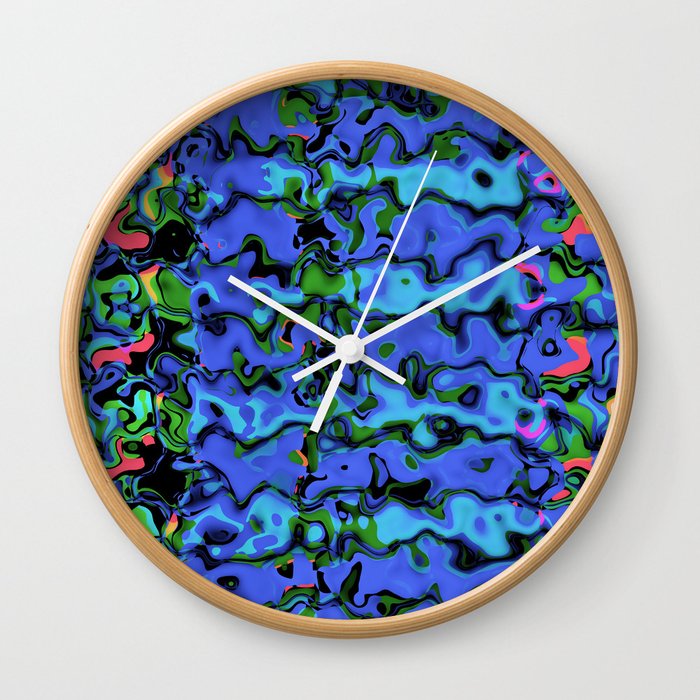 Synth blue wave Wall Clock