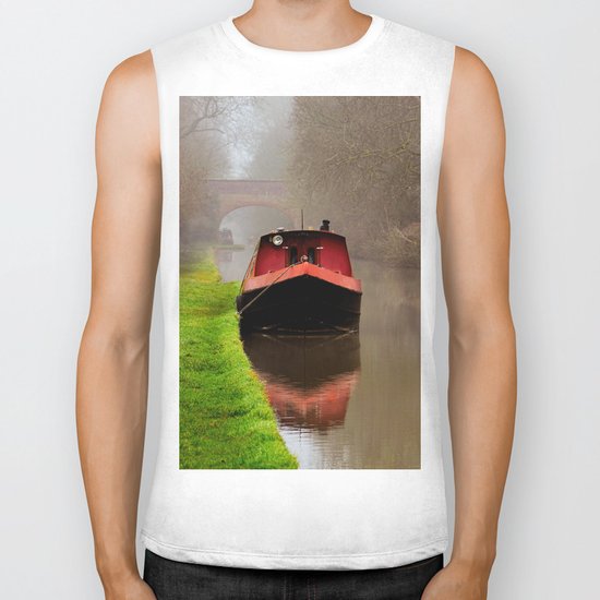 Barge on the Canal Biker Tank