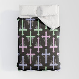 Crosses with Beads Comforter | Softgoth, Pastelgoth, Graphicdesign, Soft, Digital, Crosses, Pattern, Beads, Goth, Nu 