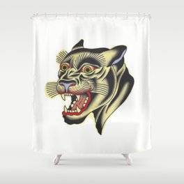 American Traditional Panther Flash Shower Curtain