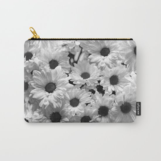 Daisy Chaos in Black and White Carry-All Pouch