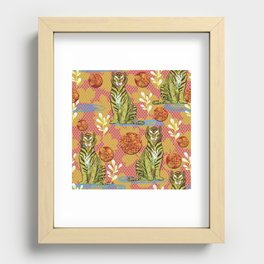 Green pink tigers  Recessed Framed Print