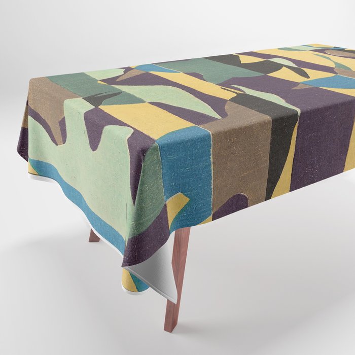 Shin Bijutsukai Japanese Design Woodblock art Tablecloth by walltowall