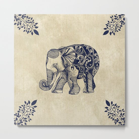 Simple Elephant Metal Print