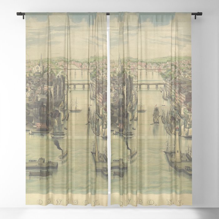 Oswego, New York (1855) Sheer Curtain