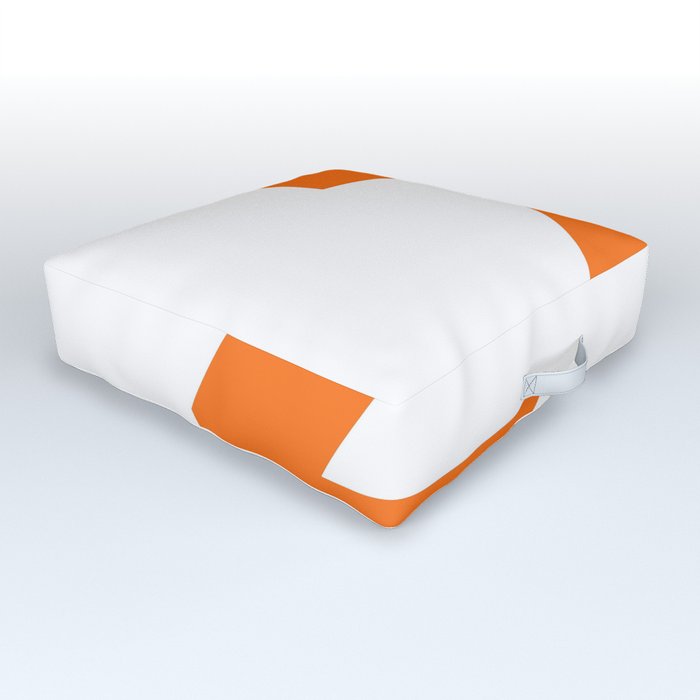 Letter Z (Orange & White) Outdoor Floor Cushion