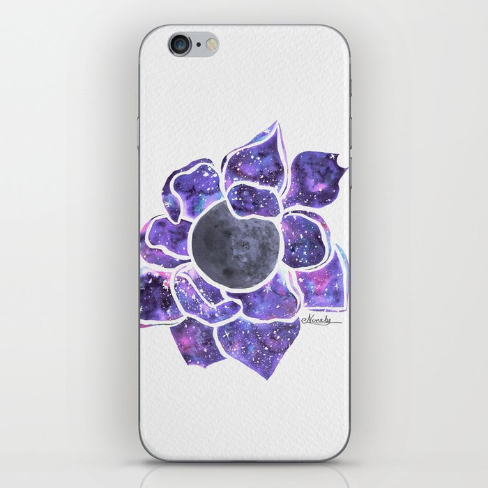 Galaxy-Moon-flower iPhone Skin