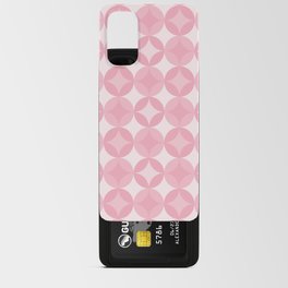 Pink Four Leaf circle tile geometric pattern. Digital Illustration background Android Card Case