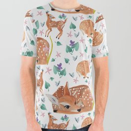 Sleeping Fawn  All Over Graphic Tee
