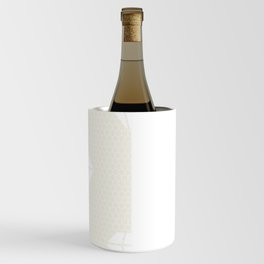 White Diamond Lace Vertical Split on Cream Off-White Wine Chiller