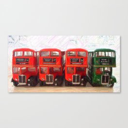 Buses - they all come together ! Canvas Print