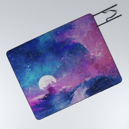 Moon and Waves Picnic Blanket