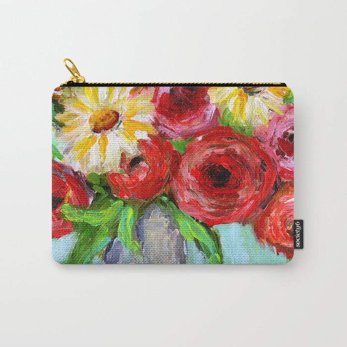 Red Roses and Yellow Daisies Carry-All Pouch