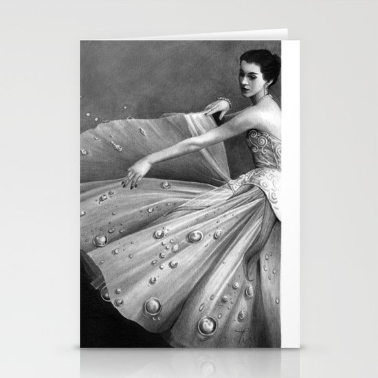 White Morning - graphite pencil drawing Stationery Cards