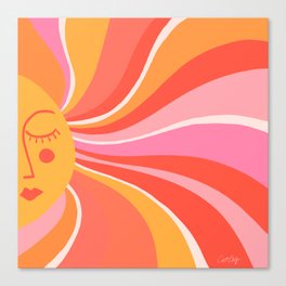 Sunshine Swirl – Pink & Peach Palette Canvas Print