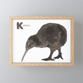 Funky Animal Alphabet: K is for Kiwi Framed Mini Art Print