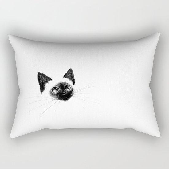 Curious Siamese Kitten Rectangular Pillow