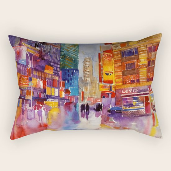 Walk in New York Rectangular Pillow