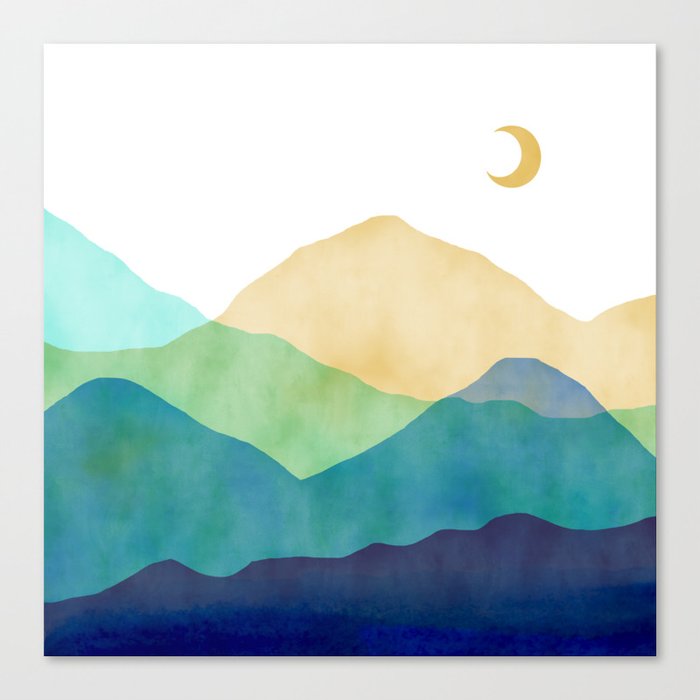Desert mountains moon Canvas Print