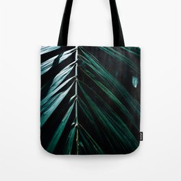 Dark Palm Leaves Tote Bag