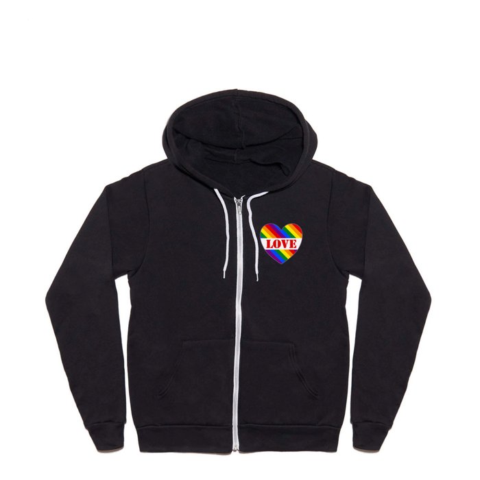 Stripes LGBTQ Rainbow for Pride Month and Beyond Full Zip Hoodie