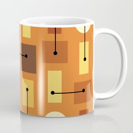 Atomic Age Simple Shapes Orange Brown Yellow Coffee Mug