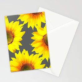 Large Sunflowers On Dark Grey Background #decor #society6 #buyart Stationery Card