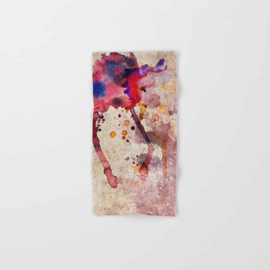 Red Color Splash Hand & Bath Towel