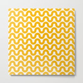 Wavy in Gold Metal Print | Minimal, Tropical, Coastal, Yellow, Graphicdesign, Beach, Geometric, Retro, Digital, Wavy 