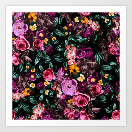 Watercolors Floral Pattern Art Print