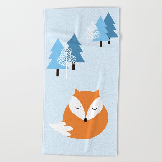 Sweet dreams with fox Beach Towel