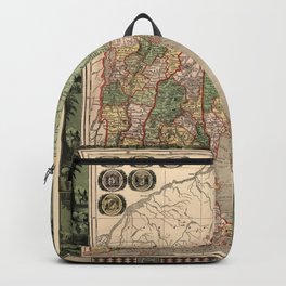Map of New England 1847 Backpack | Vintage, Drawing 