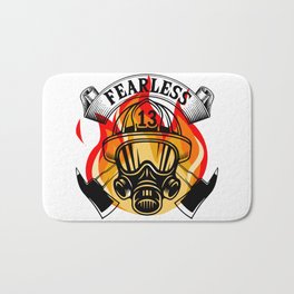 Fearless Firefighter, Firefighter Bath Mat | Help, Hero, Firefighter, Rescuer, Helper, Fire Department, Fire Truck, Graphicdesign, Best, Fire 