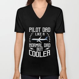 Airplane Pilot Plane Aircraft Flyer Flying V Neck T Shirt