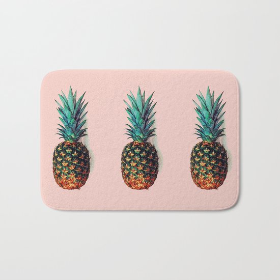 Three Pineapples Bath Mat