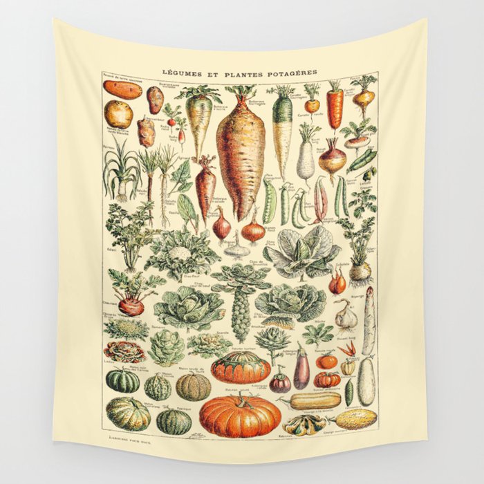 Vintage Art Print Poster Root Vegetables Wall Hangings Tapesty 