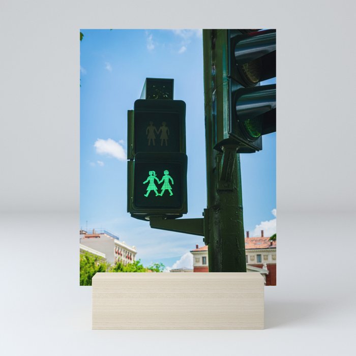 0000341 Traffic light shows support for LGBQT rights Madrid Spain 3444 Mini Art Print